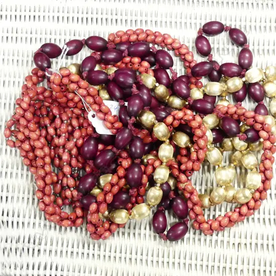 3 VINTAGE LONG COSTUME BEAD NECKLACES