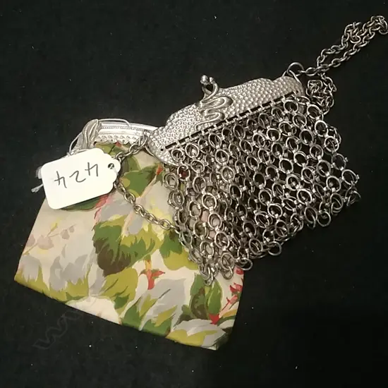 2 VINTAGE SILVER? FRAMED PURSES