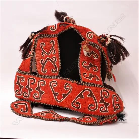 VINTAGE WOVEN & STITCHED WOOL CAMEL HEADDRESS