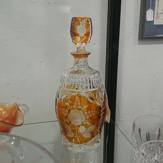 OVERLAY GLASS DECANTER 