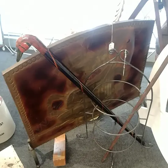 BEATEN BRASS FIRE SCREEN