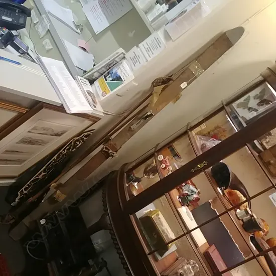 SET OF WOODEN SKIIS+POLES