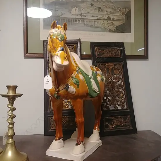 CERAMIC TANG STYLE HORSE SANCAI GLAZE