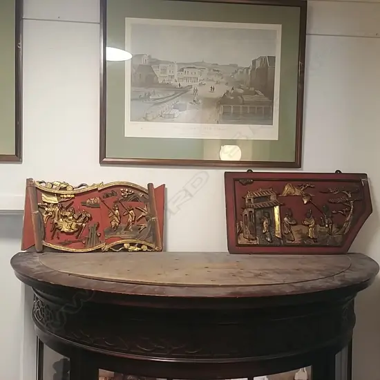 2 CHINESE CARVED PANELS