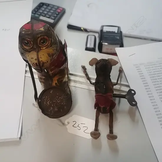 SHUCO TUMBLING MOUSE & MONKEY TIN MONEY BANK