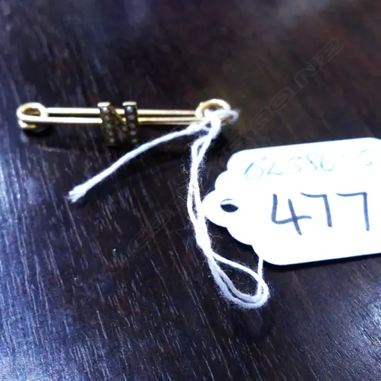 VINTAGE 9CT & PEARL PIN BAR BROOCH 2.6GMS