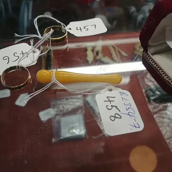 EGG YOLK AMBER ROSEMARY HEAD BEAD/PENDANT