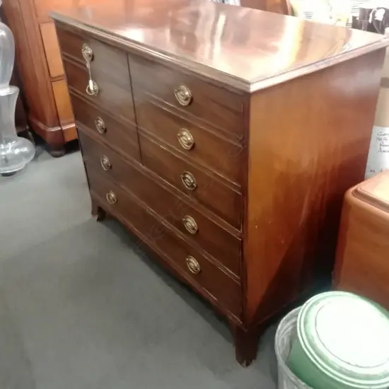 EDW. MAHOGANY CHEST OF DRAWERS CONVERTED TO ENT. UNIT