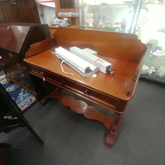 MAHOG HALL TABLE W/ UPSTAND