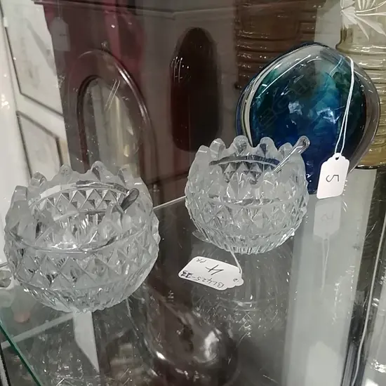 PAIR GEORGIAN GLASS SALTS