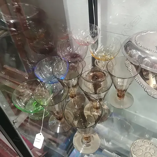 5 AMBER GLASSES+6 DESSERT