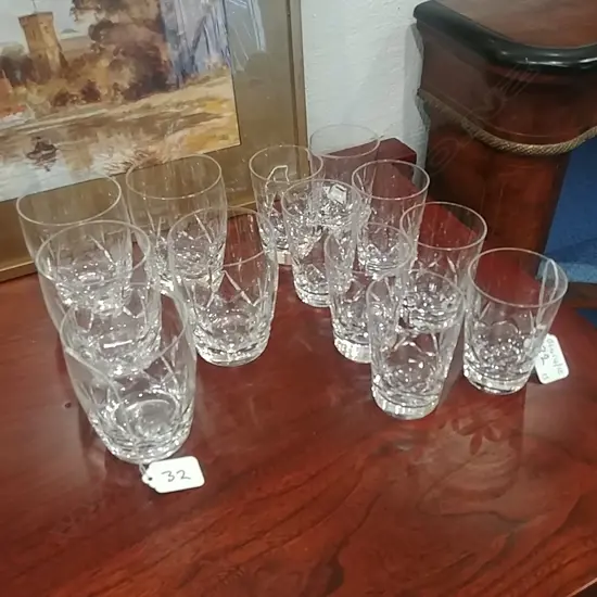 SUITE OF 13 CUT CRYSTAL GLASSES