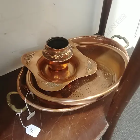COPPER TRAY/VASE/STRAINER/DISH