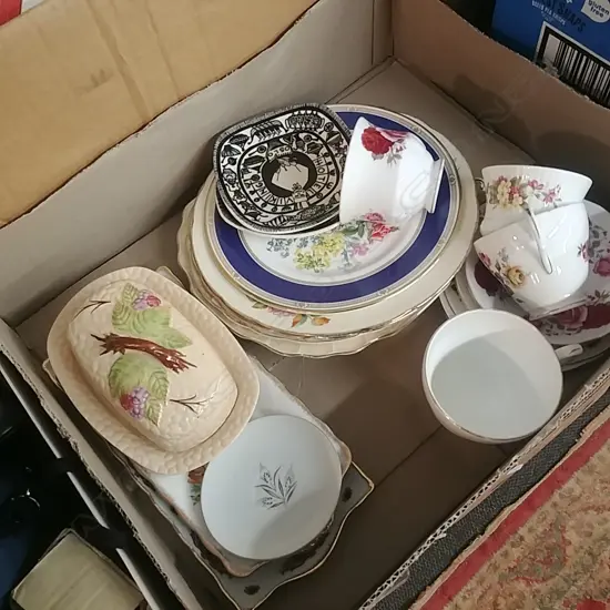 BOX OF CHINA - DOULTON/R.A ETC