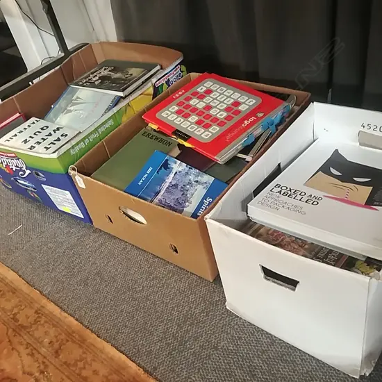 3 BOXES OF BOOKS