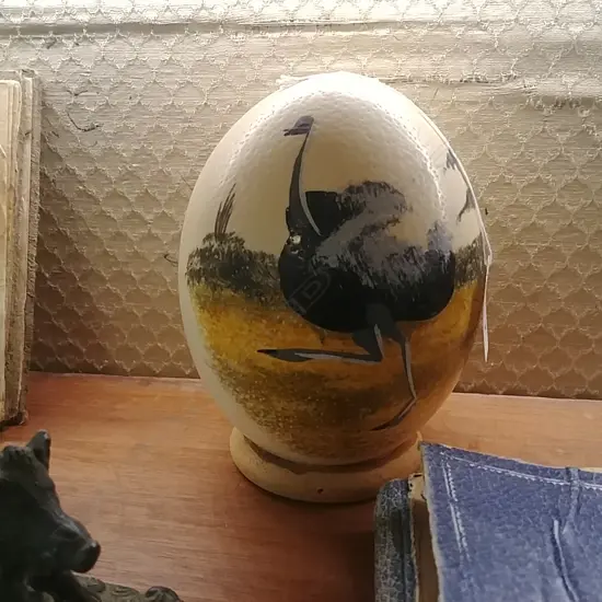 PAINTED OSTRICH EGG