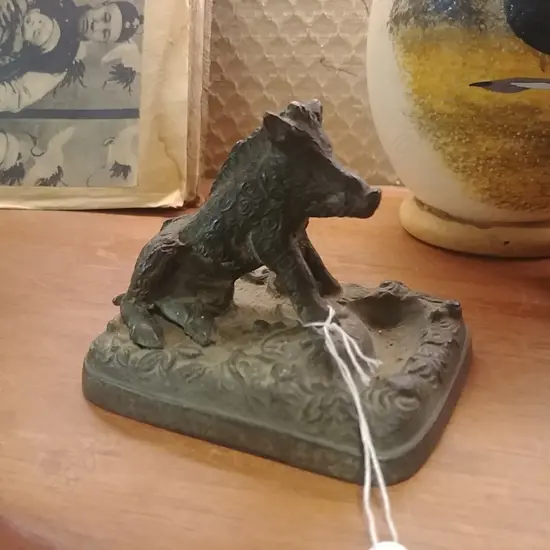 BRONZE WILD BOAR DESK STAND 