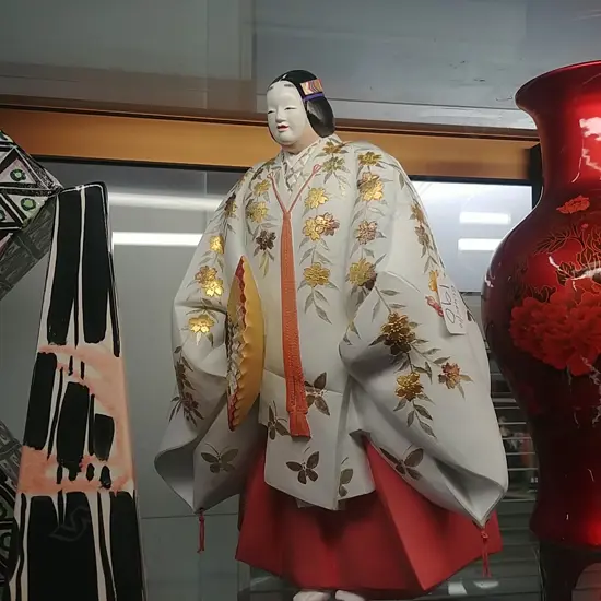 JAPANESE FIGURE OF OPERA PERFORMER WEARING MASK