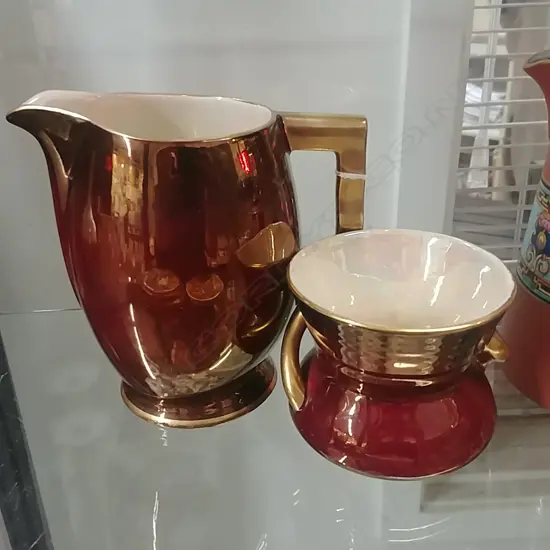 CARLTONWARE ROUGE ROYAL JUG & VASE 
