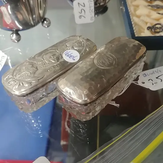 2 STG TOPPED HAIR PIN DISHES 16606