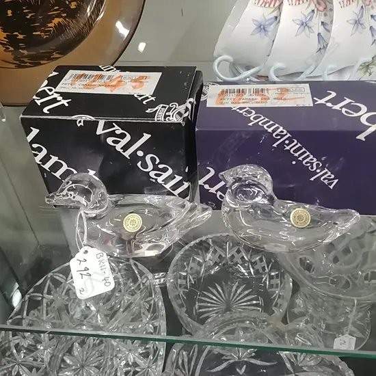 TWO BOXED VAL ST. LAMBERT BIRDS