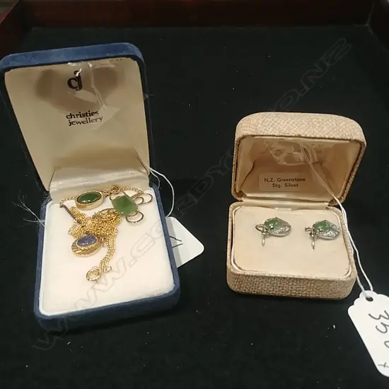 ASSTD SILVER/GREENSTONE NECKLACES/EARRINGS