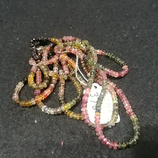 COLOURED TOURMALINE TRIPLE STRAND NECKLACE