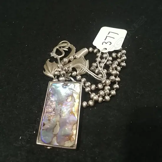 SILVER DAWSON & PAUA  PENDANTS  WITH  CHAIN