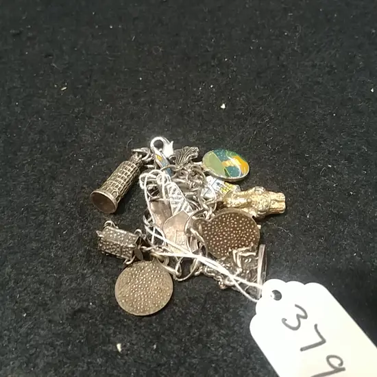 CHARM BRACELET W/ SOME .800 CHARMS 