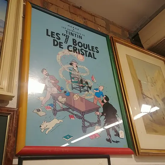 TINTIN POSTER FRAMED LES 7 BOULES DE CRISTAL