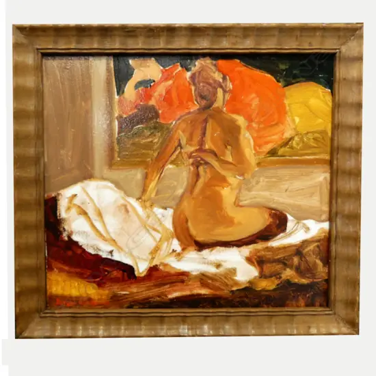 S BORGEN LINDHAUT, NUDE, ACRYLIC ON BOARD, SIGNED, 285 X 250