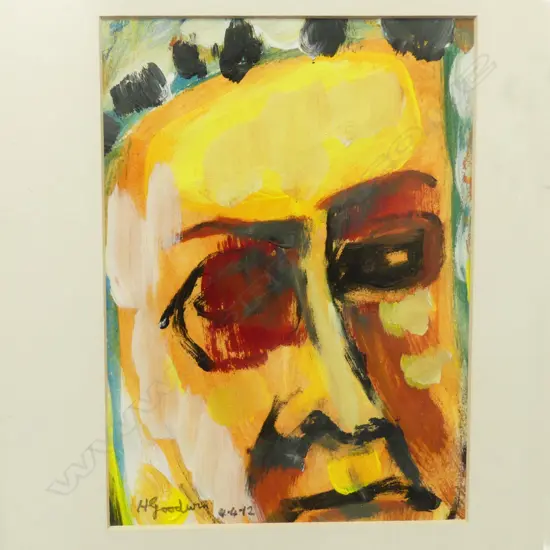 H GOODWIN 'JUDGEMENTAL MONARCH', ARCYLIC ON BOARD, SIGNED, DATED 4.4.12