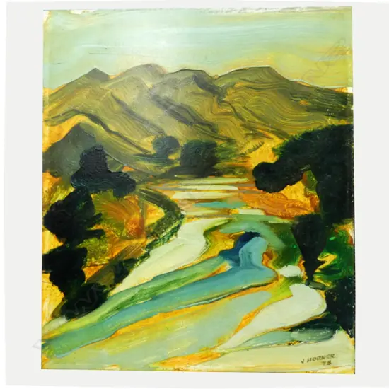 JOHN HORNER, 'NAPIER,TAUPO', OIL ON BOARD, SIGNED, DATED '78