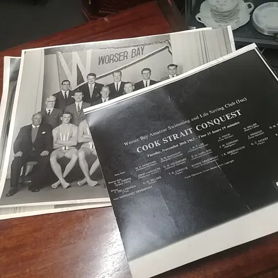 2 1962 PHOTOS; WORSER BAY COOK STRAIT CONQUEST