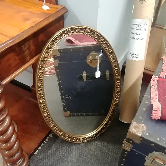 OVAL GILT FRAMED MIRROR