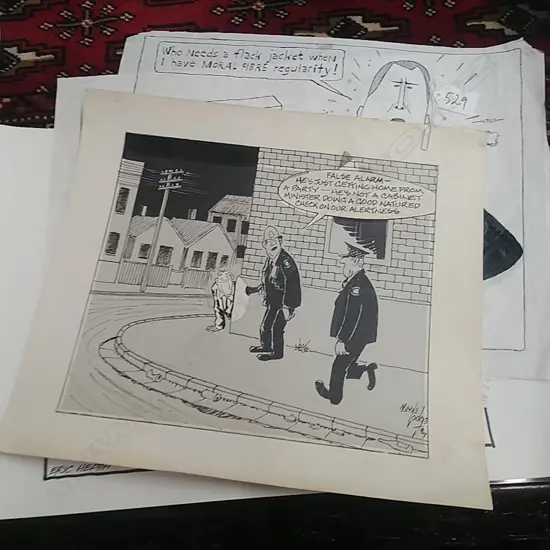 4 VINTAGE NZ CARTOONS; MAINLY POLICE