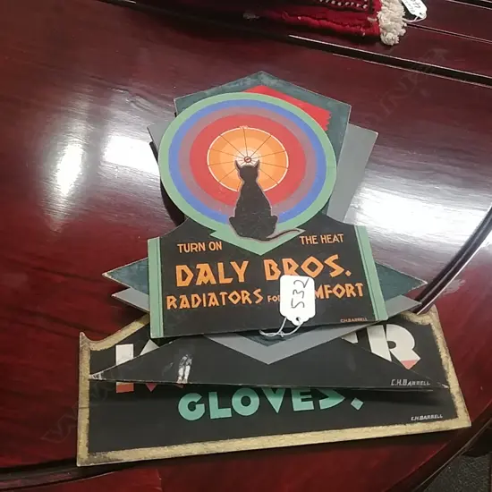 3 HAND COLOURED ADVERTS BY CH BARREL