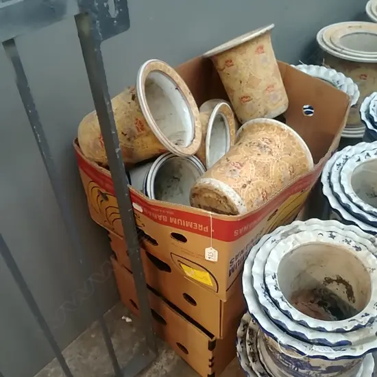 3 BOXES ASSORTED PLANT POTS 