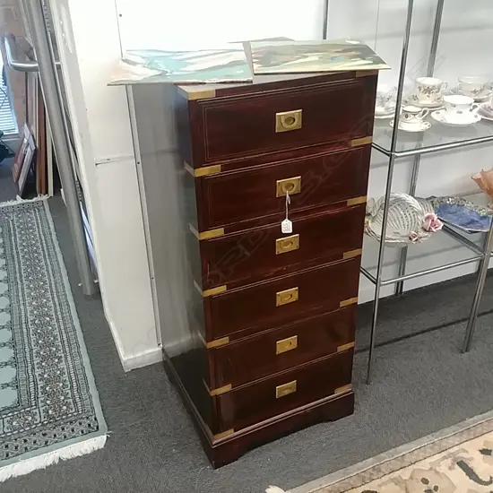 CAMPAIGN STYLE CHEST OF DRAWERS