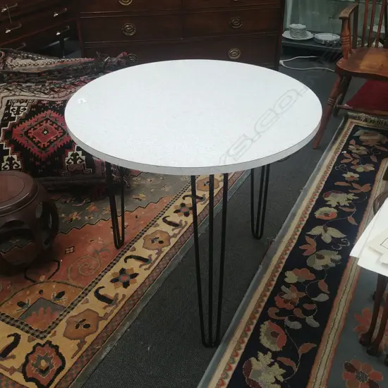 RETRO FORMICA TOPPED HAIRPIN LEGGED TABLE