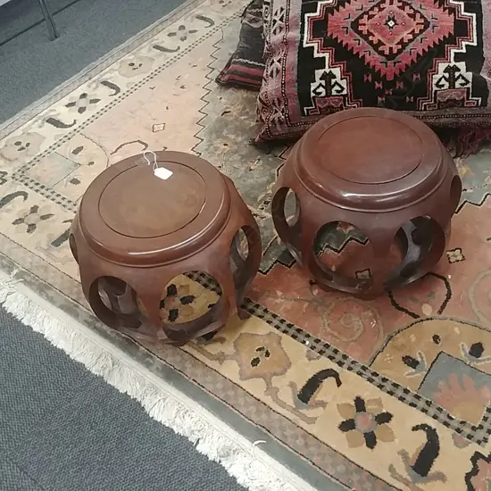 PAIR OF DRUM TABLES