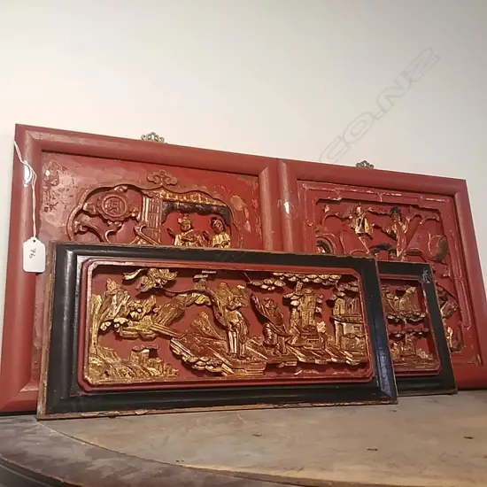 2 PAIRS OF CHINESE WOODEN PANELS
