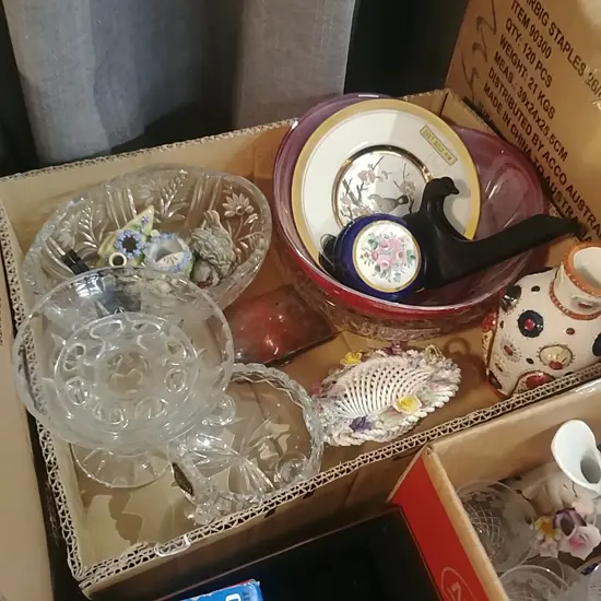 BOX LOT CHINA & GLASS