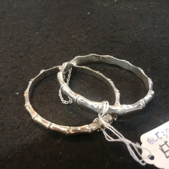 2 S/S HINGED BANGLES