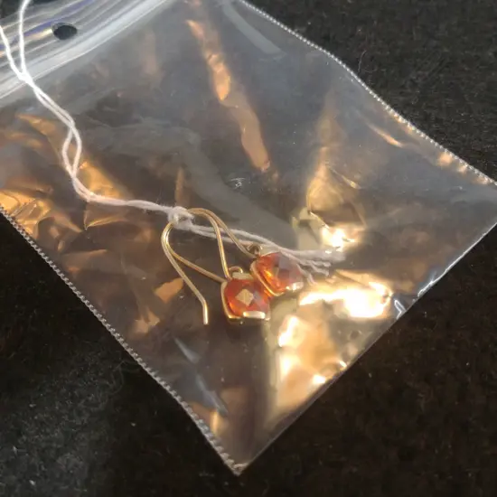 10CT GOLD & ORANGE SAPPHIRE EARRINGS