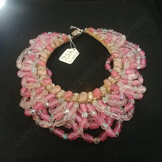 PINK CRYSTAL BEAD COLLAR