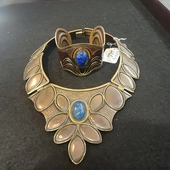 CHILEAN COPPER AND LAPIS NECKLACE & CUFF