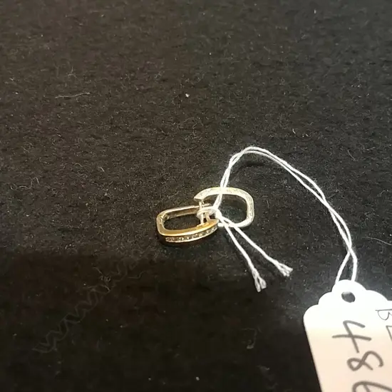 9CT GOLD AND DIAMOND HOOP EARRINGS  2.56gm
