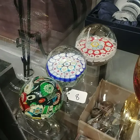 3 MURANO GLASS PAPERWEIGHTS