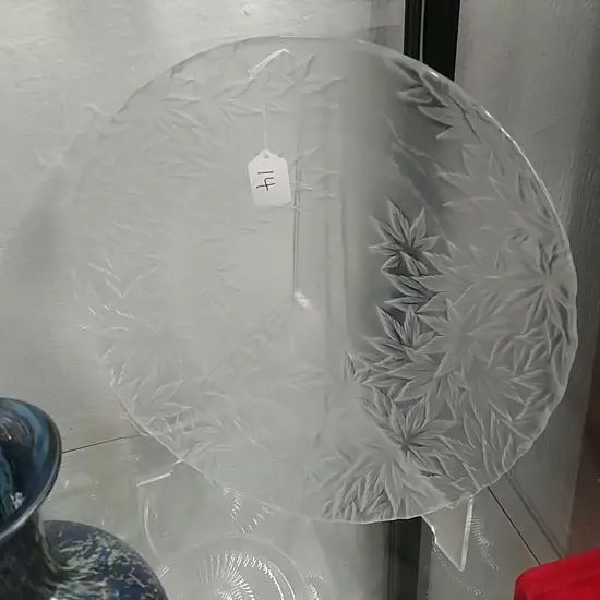 ORIENTAL STUDIO GLASS PLATE SIGNED